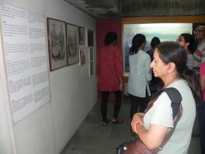 Absorbed in reading Gandhiji’s biography