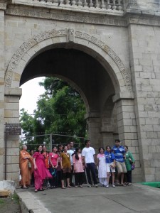 At the gate of the palace